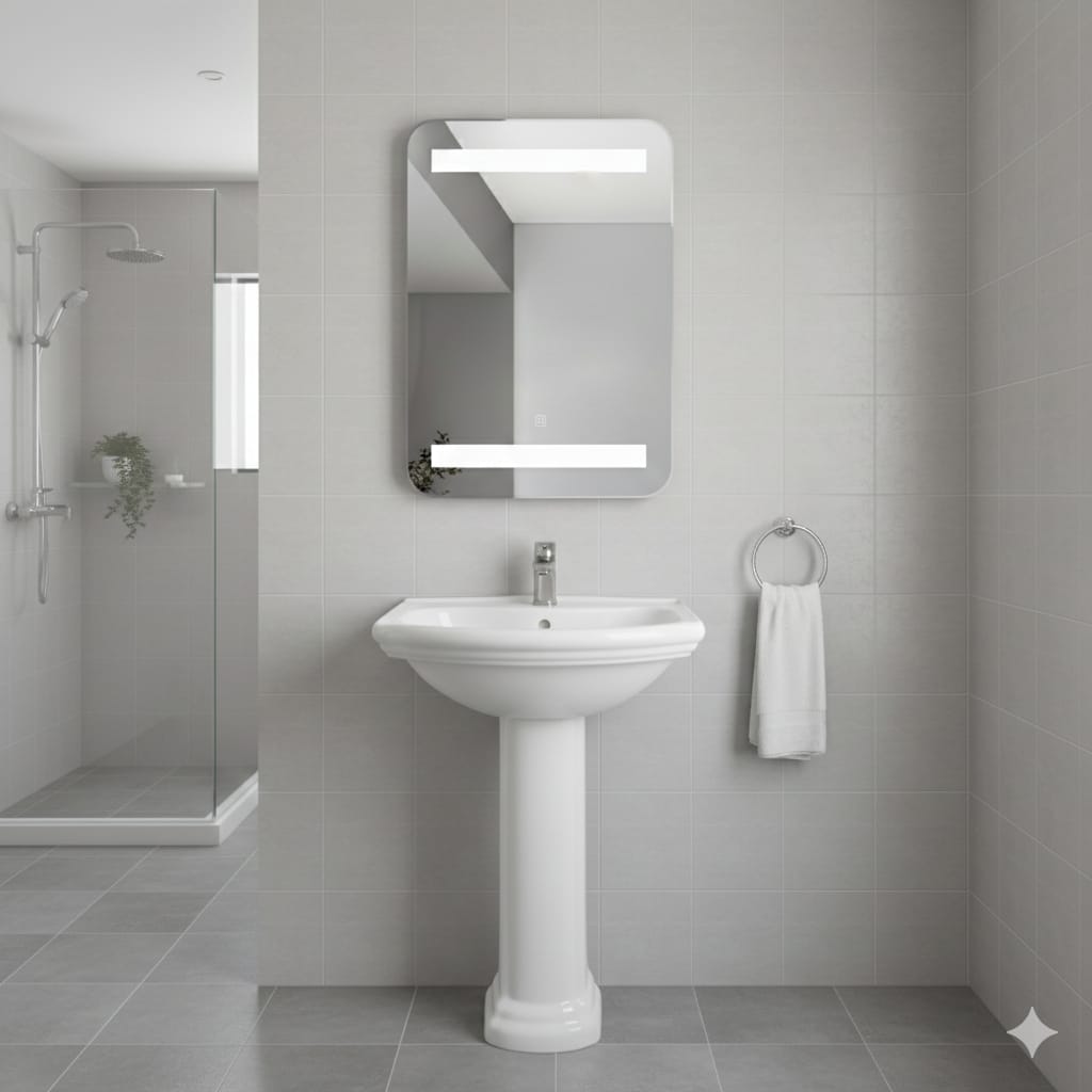 Espejo 45*60rectangular c/luz led arriba-abajo