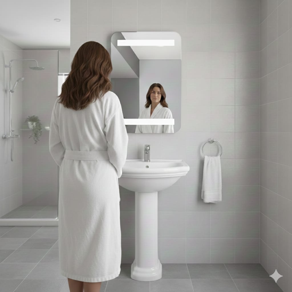 Espejo 45*60rectangular c/luz led arriba-abajo