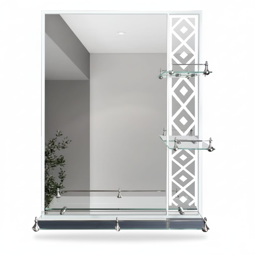 Espejo 80*60c/repisa abajo y 2 al lado