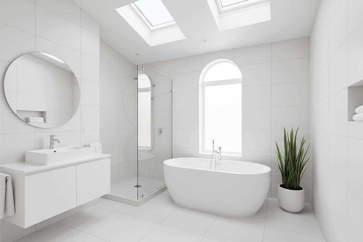 IMAGEN DE UN BAÑO BLANCO 